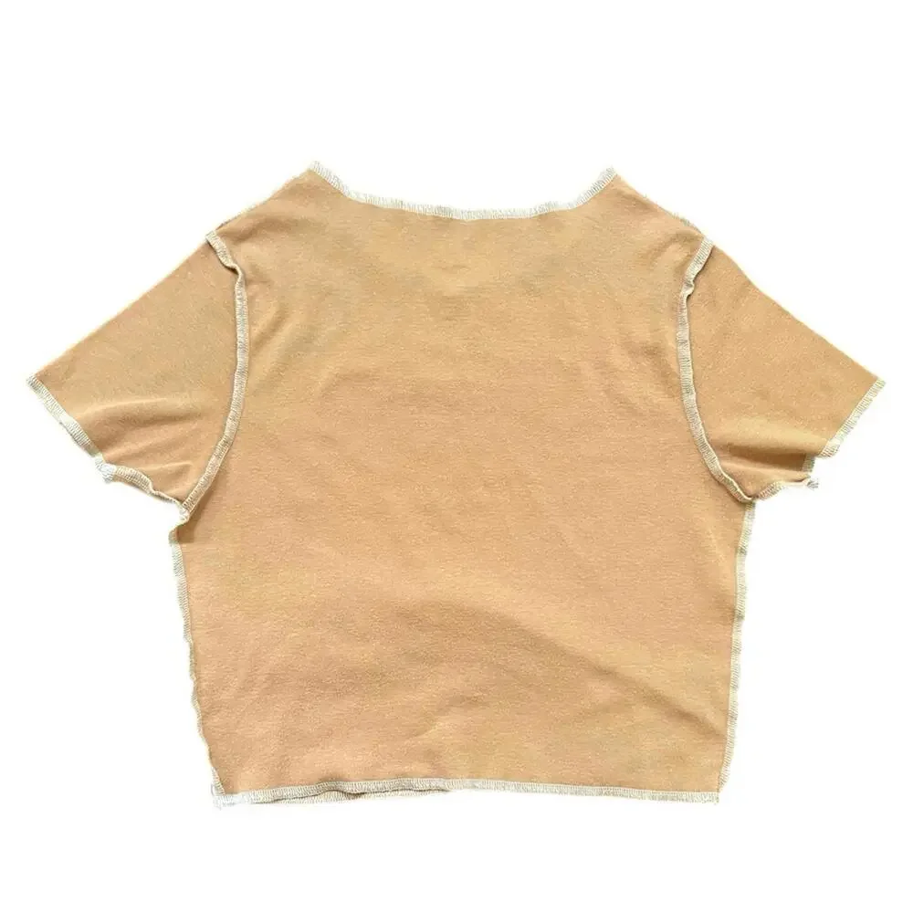 Ford Women's Tan Bronco Cropped Tee - L - Picture 3 of 5